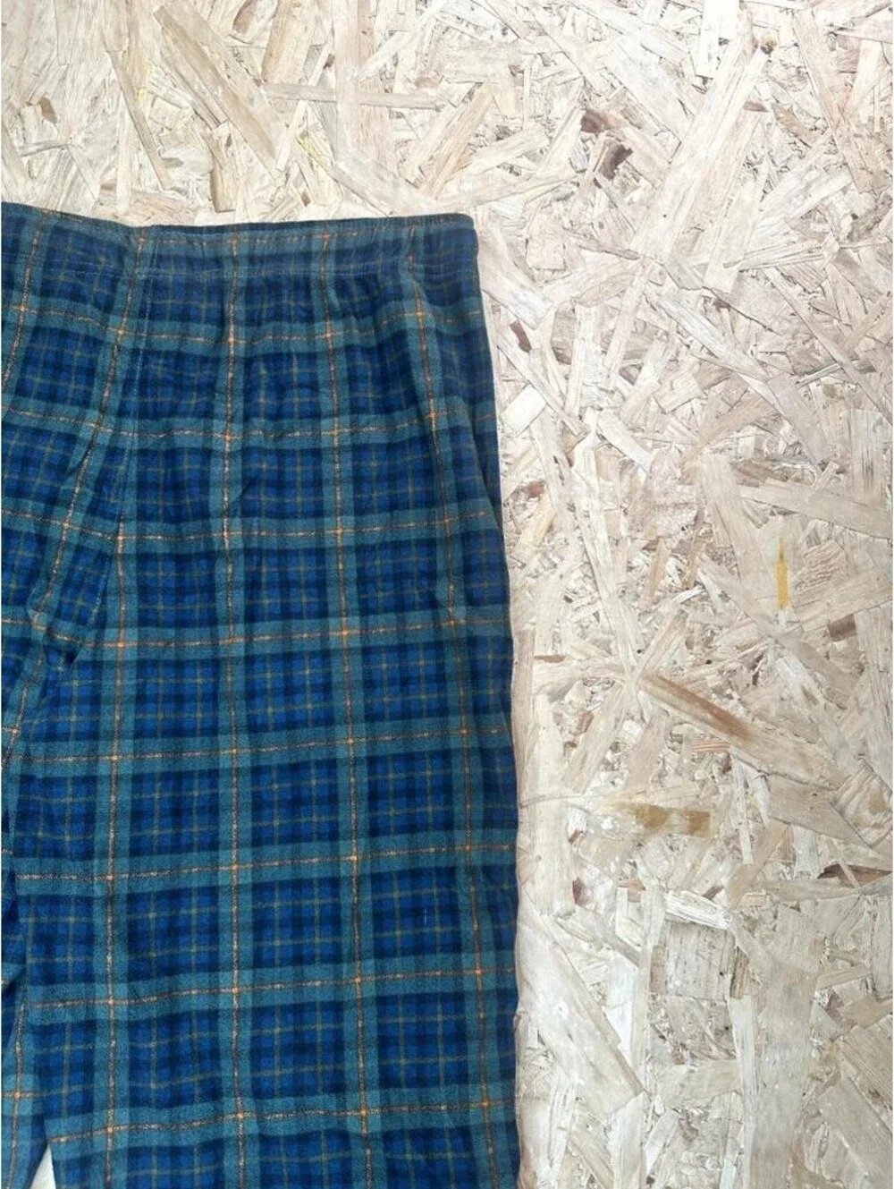 Eddie Bauer Flannel Pajama Pants Mens Large Green Blue Plaid Sleep Lounge Pants